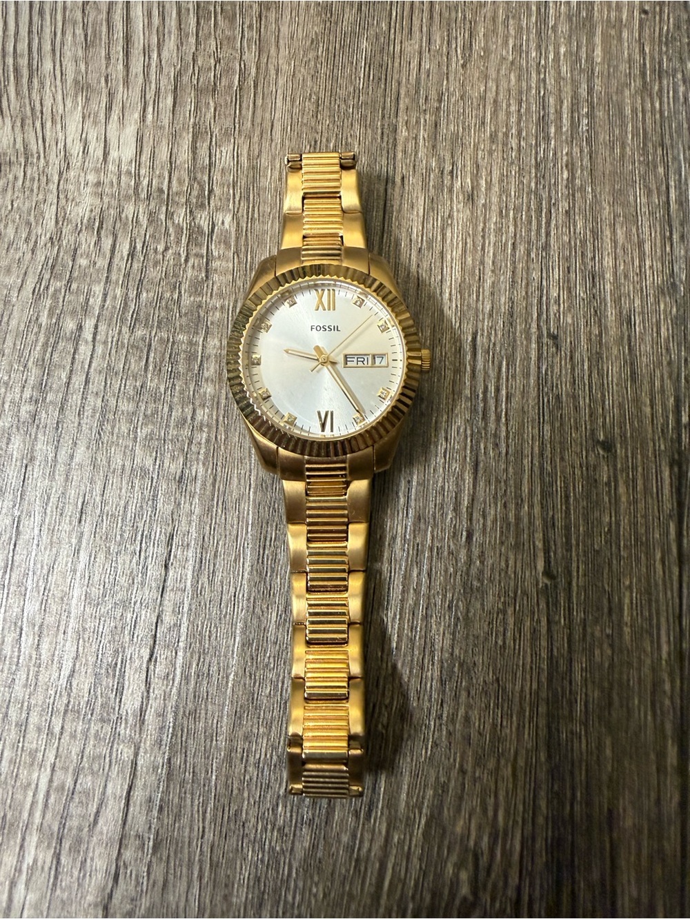 Fossil Gold-Tone Women's Watch with White Dial